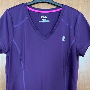 EUC Fila Sport Women's Purple V-Neck Top Size Medium